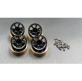 (SCX24-6669) SCX24 alum./brass beadlock wheels