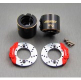 (SCX2-4415FS) SCX10-2 brass rear brake adapter (with scale brake rotor & caliper set)